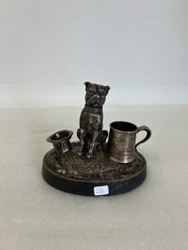 Figural Smoking Compendium. With Four Hallmarks. 19th C.