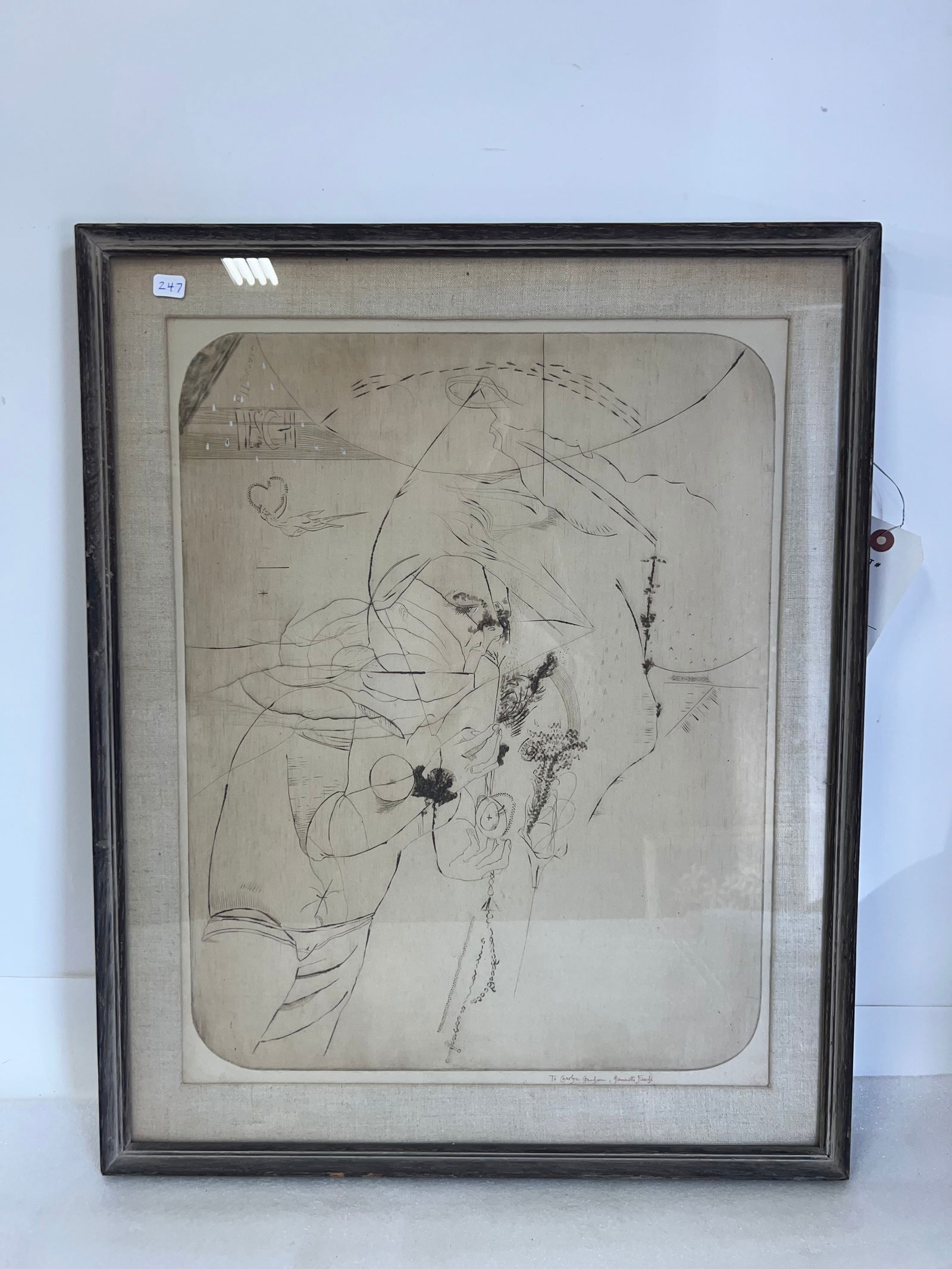 Giannetti Fieschi Engraving. Sgd.: Inscribed and signed lower right . 23 1/2" x 19"