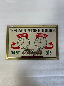 To-Day's Store Hours Sign Adv. O'Keefe's