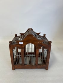 Vintage Wooden Bird Cage