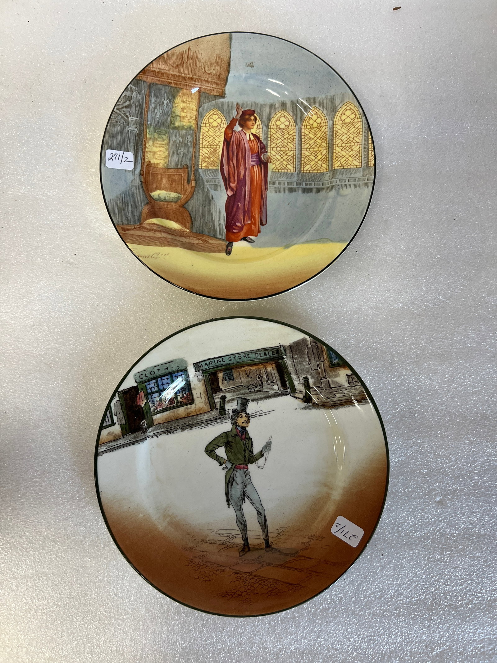 Royal Doulton Plates (2): Alfred Jingle and Portia 7 1/2"D