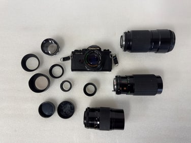Lot Vintage Chinon Camera & Lenses