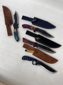 Damascus Steel Blade Knives (4)