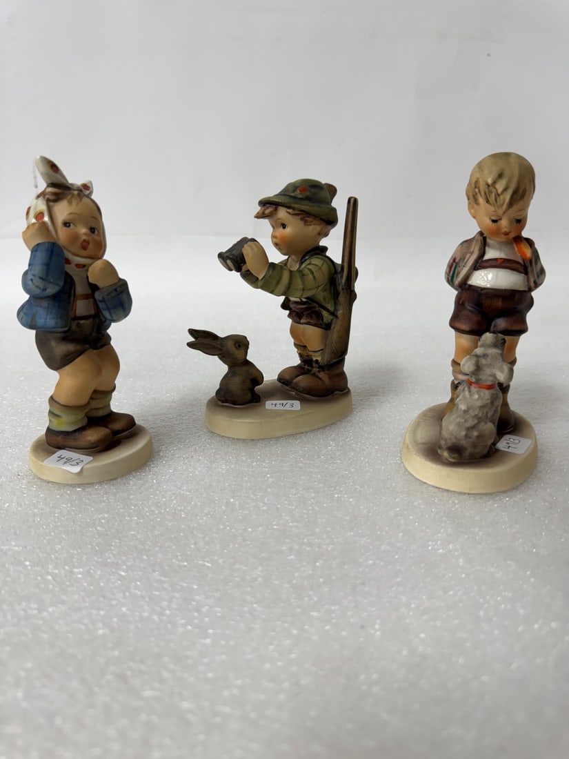 Hummel Figurines (3): Boy with Toothache, Not For You and Good Hunting