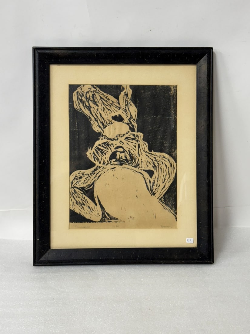 Dan Basen "Nevermore" C 1960: 11.25 x 14.75 Framed Sgd