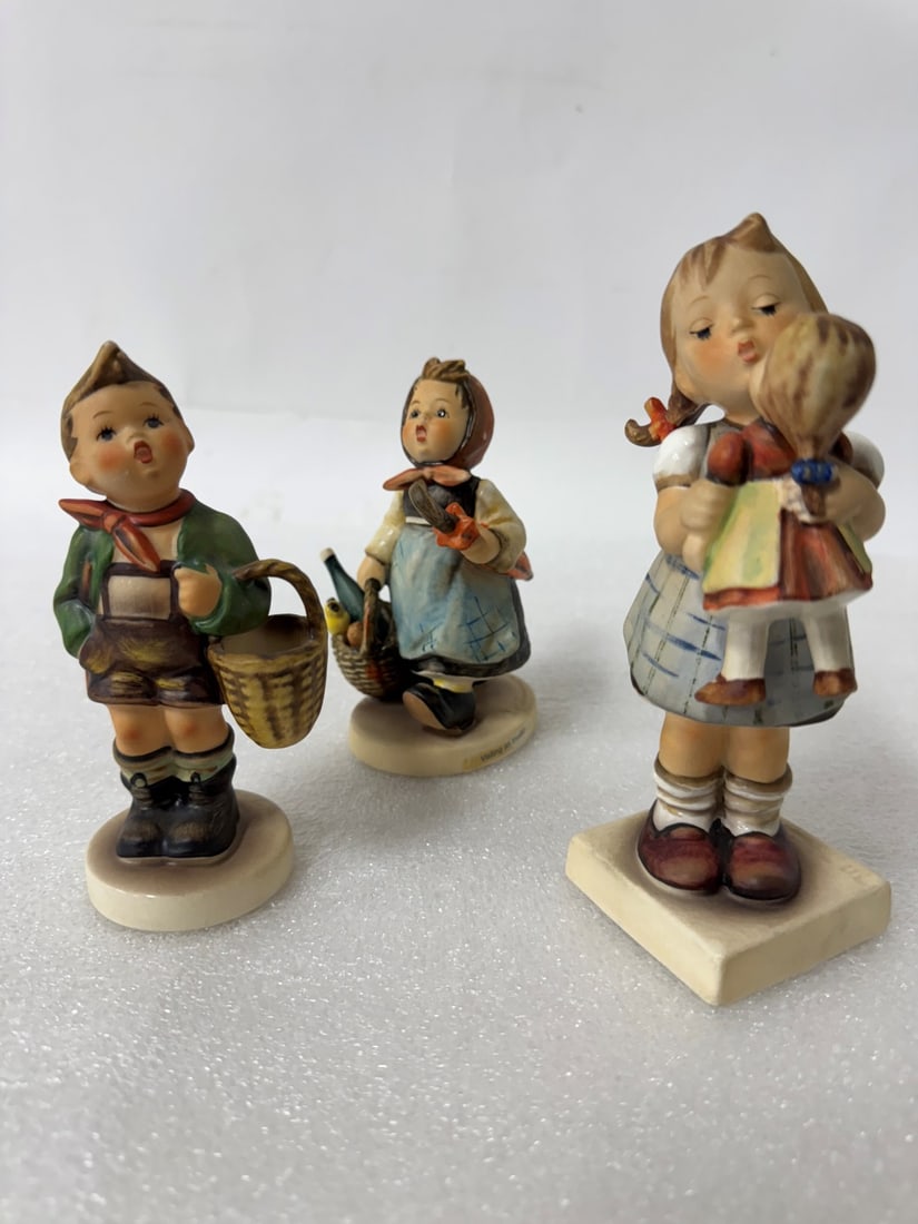 Hummel Figurines (3): Village Boy, Kiss Me and Visiting an Invalid
