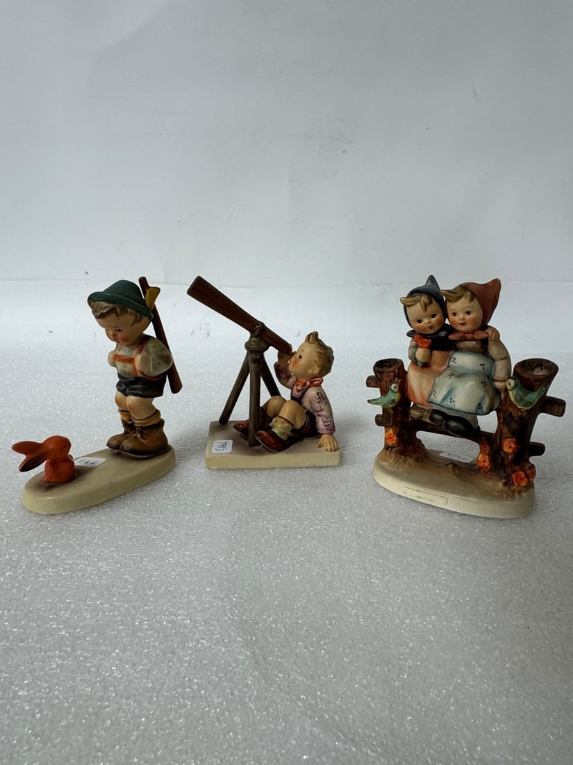 Hummel Figures (3): Coquettes, Sensitive Hunter and Star Gazer