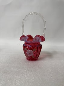 Fenton Glass Art Glass Basket