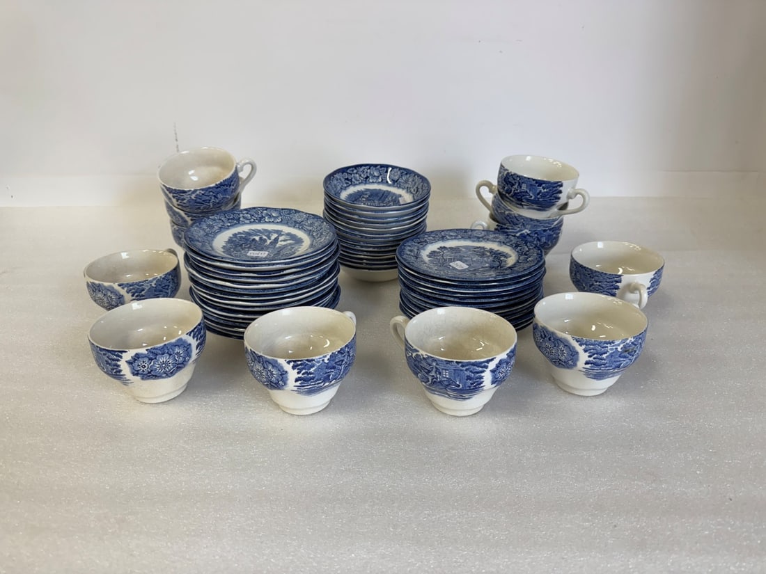 "Liberty Blue" Staffordshire Ironstone China Set (53) (1 of 3)