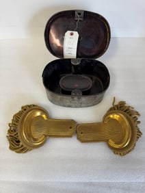 Antique Epaulets w/box Civil War uniform gold bullion