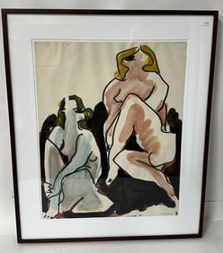 Nicholas Marsicano; Watercolor Two Nudes Sgd