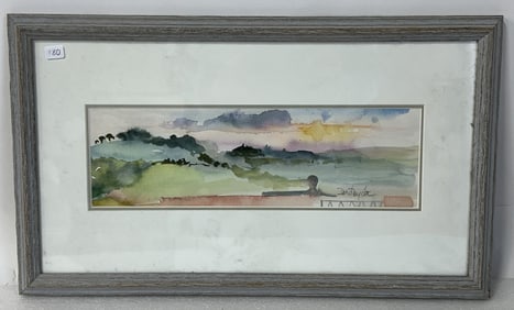 Watercolor, Landscape, Sgd.