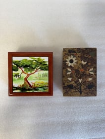 Stone Inlaid Jewelry Box & a Second