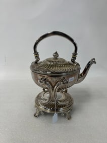 Antique Silverplate Kettle on Stand