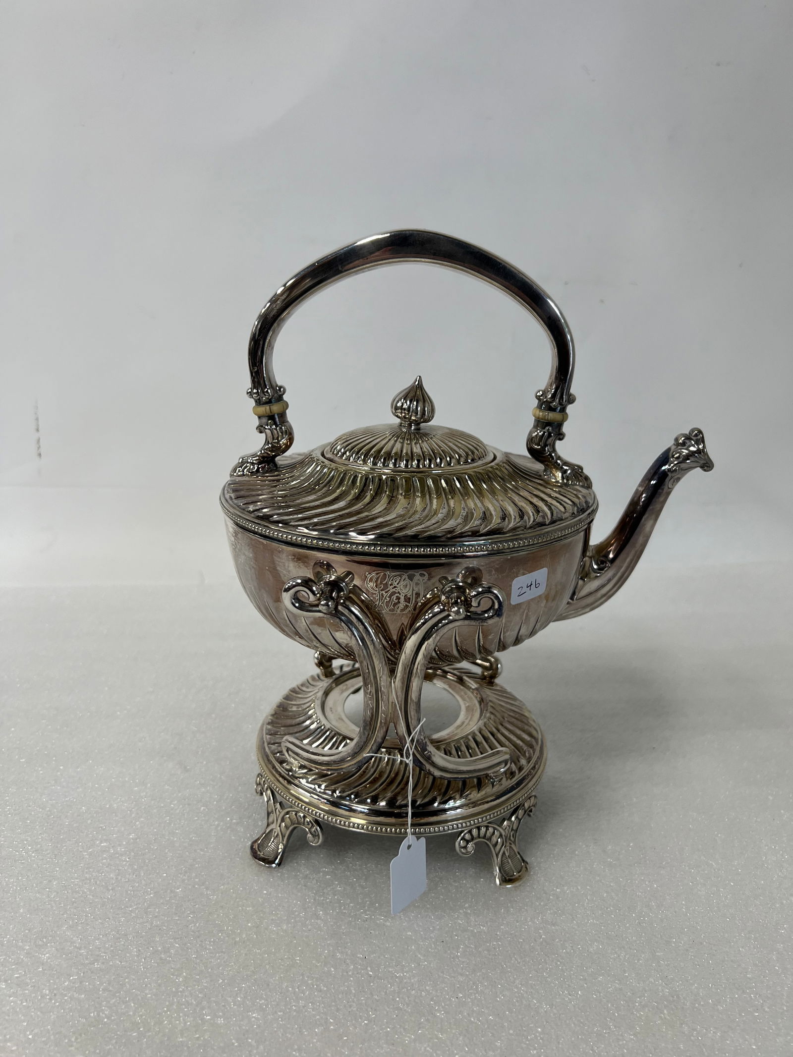 Antique Silverplate Kettle on Stand (1 of 3)