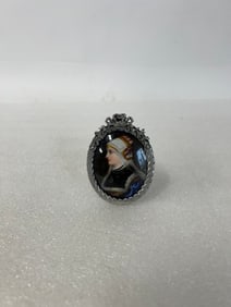 Antique Miniature Portrait on Porcelain