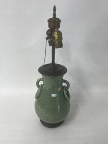 Antique Celadon Lamp Base