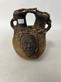 Very Unusual Double Faced Pottery Vase