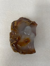 Carved Buddha In Natural Quartz Nugget