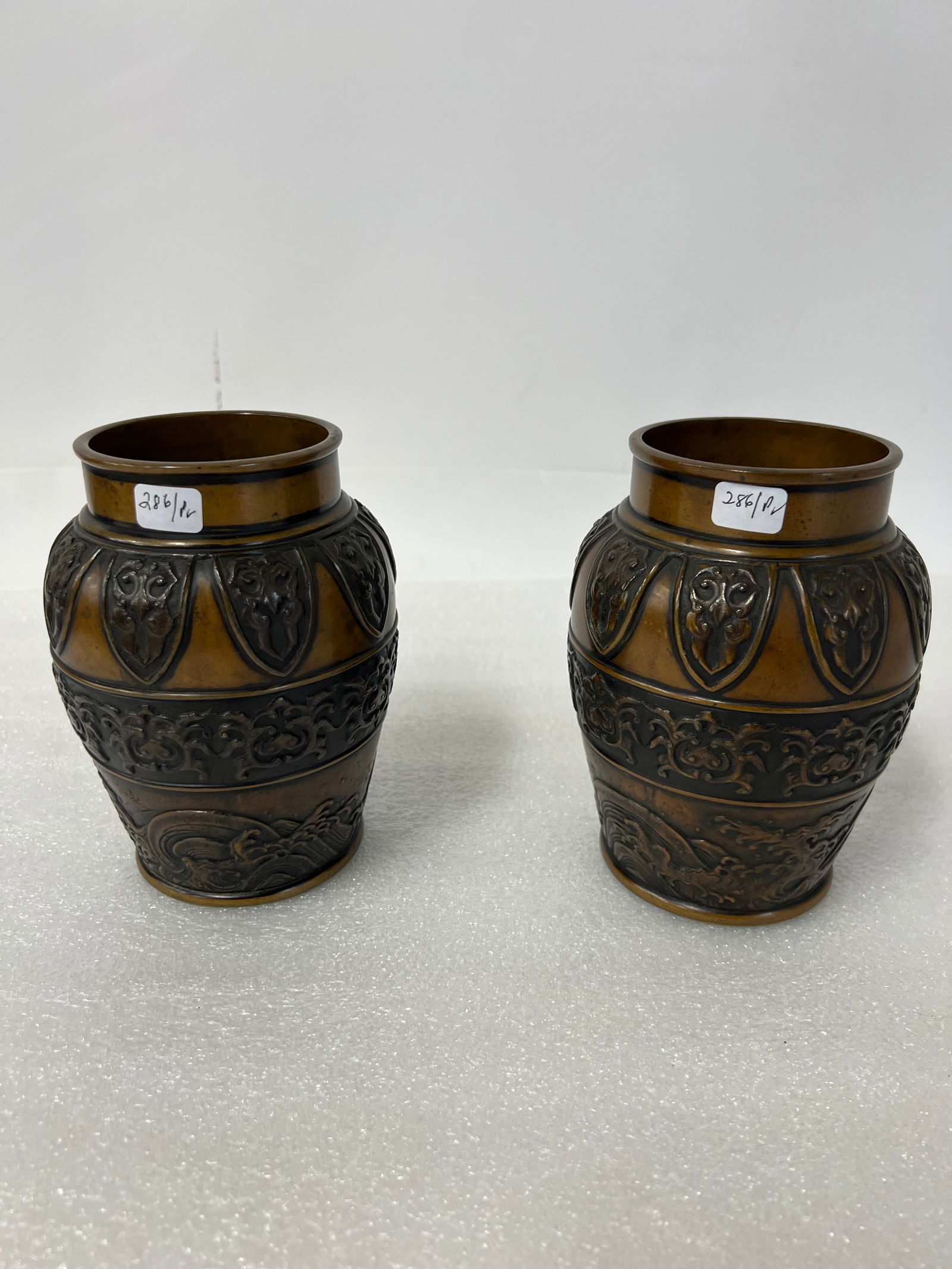 Pr. Fine Quality Bronze Oriental Vases (1 of 2)