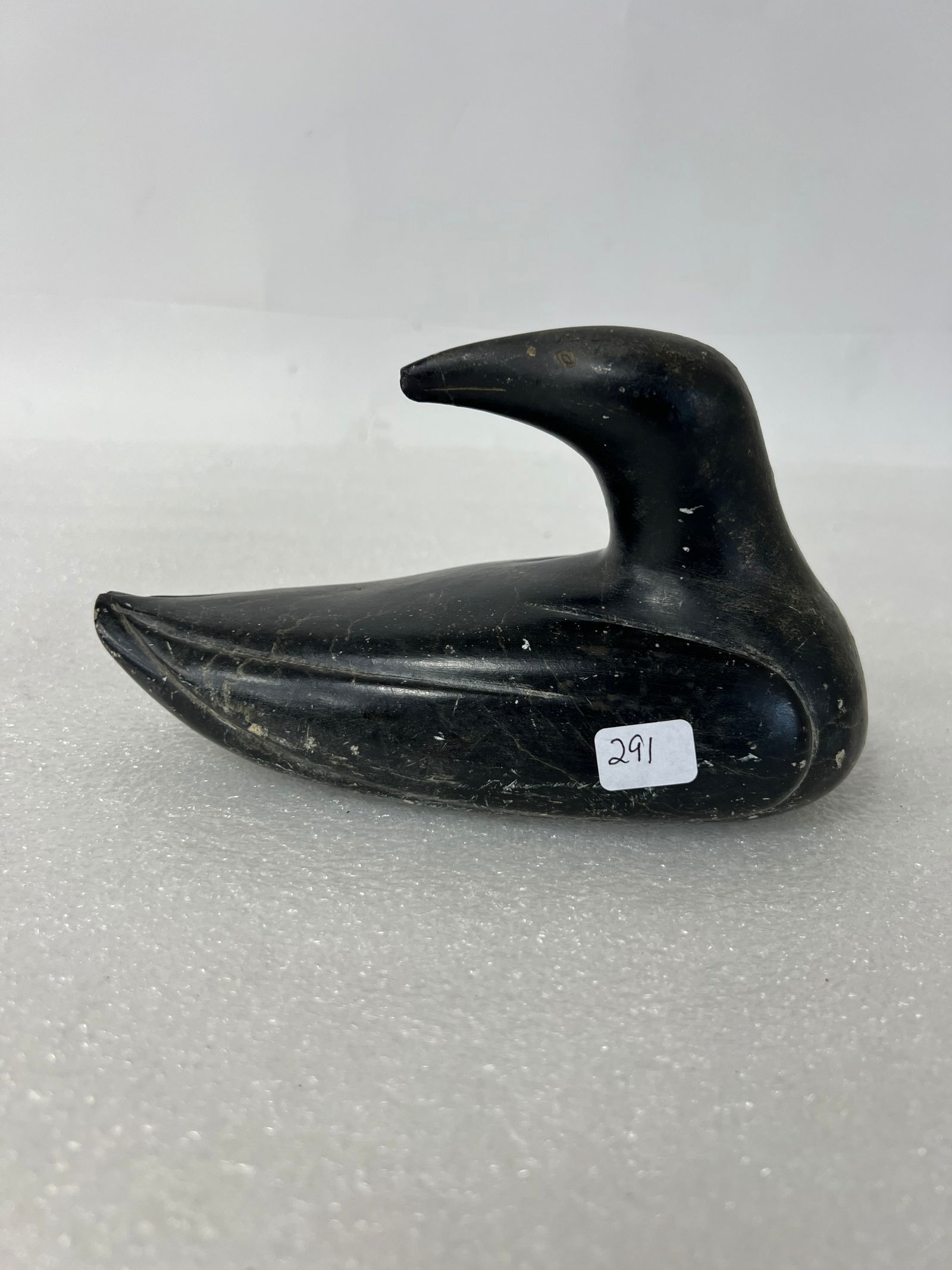 Marble Figure of a Water Bird: 7"L and 5"H