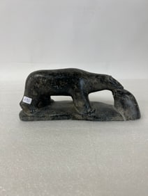 Marble Figure of a Polar Bear with Prey