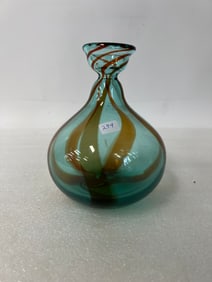 Hand Blown Art Glass Paperweight Vase.