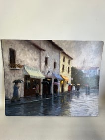 R. Williams "Misty Morning Stroll" Print on Board