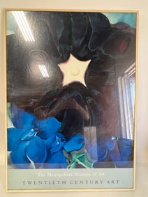 Georgia O'keefe Rare 1987 Litho Print Museum Poster "BLACK HOLLYHOCK" 1929