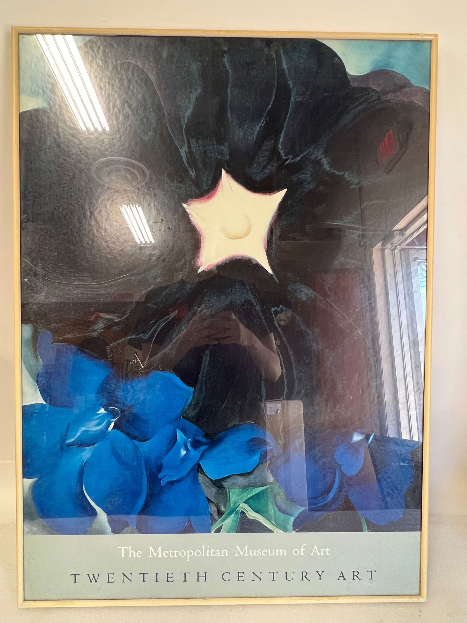 Georgia O'Keefe Rare 1987 Litho Print Museum Poster "BLACK HOLLYHOCK" 1929 (1 of 2)