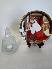 Norman Rockwell Choir Boy Plate and Church Candle