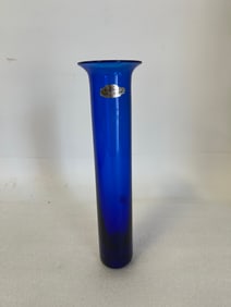 Blenko Hand Crafted Cobalt Blue Vase