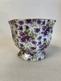 Baum Bros. Pansy Chintz Cachepot