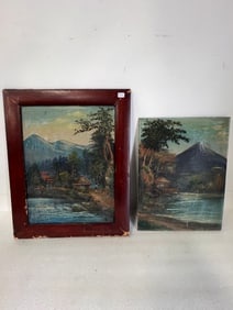 Antique Oil Paintings on Board (2)