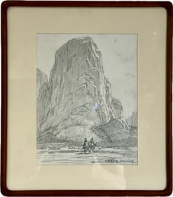 Edgar Payne; American Western Pencil Drawing Signed