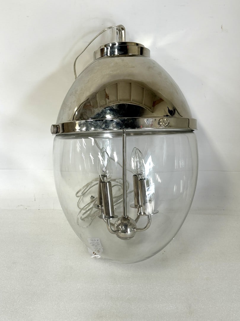 Contemporary Modern Chrome and Glass Fixture