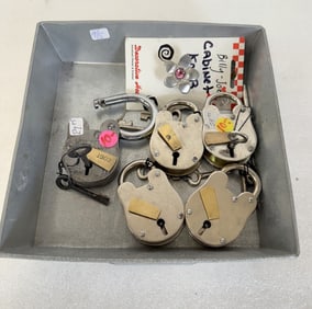 Lot of Chrome and Brass Key Locks(5)