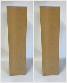 Pair of Contemporary Wood and Brass Designer Pedestals