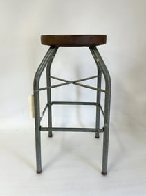 Industrial Wood and Metal Stool