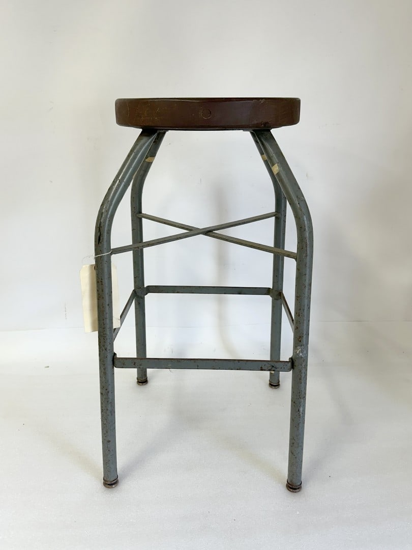 Industrial Wood and Metal Stool (1 of 3)
