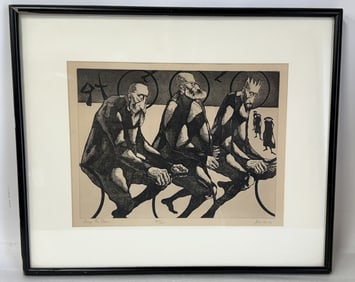 John Fenton; 20thC. American Etching The Elders Signed