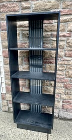 Contemporary Ebonized and Mirrored Bookcase