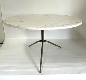 Mid-Century Modern Marble and Bronze Coffee Table