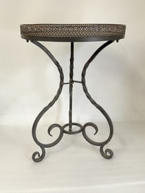 Metal and Marble Occasional Table