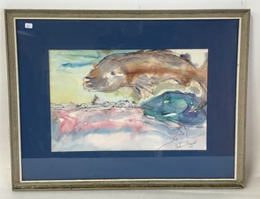 Andrew Minewski; 20thC. Modernist Watercolor Signed
