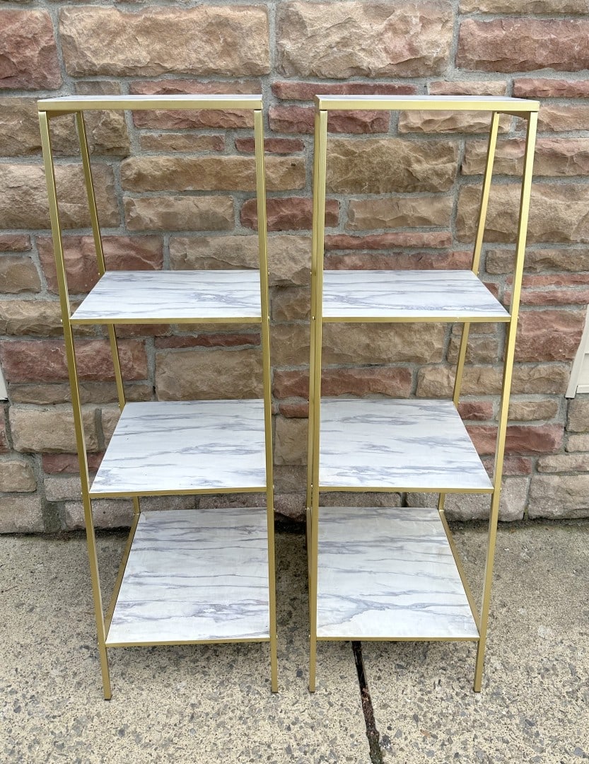 Pair of Faux Marble and Gilt Metal Stands (1 of 3)