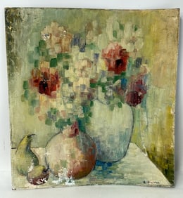 E. Blacker; 20thC. Modernist Oil Still Life Signed
