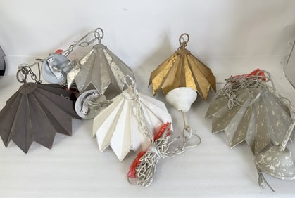 Painted Tole Metal Pendant Light Fixtures(5)
