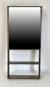 Modernist Hanging Metal Mirrored Shelf