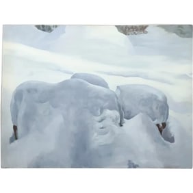 Robert Angeloch; 20thC. American Abstract Oil Snow Covered Landscape Signed